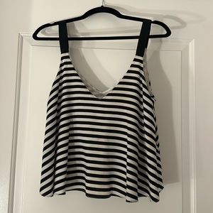 Zara Black and White Striped Tank